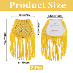 ヴィンテージポリエステルタッセルエポレット1組  肩章  きいろ  205x78x3~8mm&nbsp;AJEW-CN0007-73A