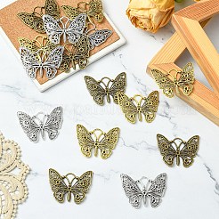15Pcs 3 Styles Butterfly Tibetan Style Alloy Pendant Rhinestone Settings&nbsp;TIBEP-YW0002-23