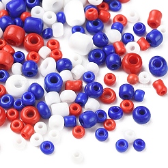2220個9スタイルガラスシードビーズ  不透明色  愛国的なスタイル  丸穴ビーズ  ミックスカラー  2~4mm  穴：1~1.5mm&nbsp;SEED-YW0001-28