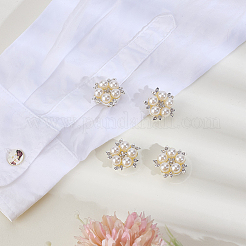 4Pcs Alloy Imitation Pearl Cufflinks&nbsp;BUTT-ME0001-03