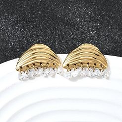 Nuggets 304 Stainless Steel Dangle Stud Earrings&nbsp;EJEW-D315-06G