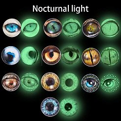 Animal Eye Pattern Glass Cabochons&nbsp;GLAA-SC0001-06-10mm