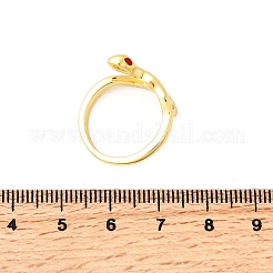 Brass Enamel Cuff Rings for Women&nbsp;RJEW-F188-04G-02