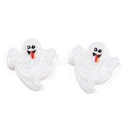 ハロウィーン不透明樹脂カボション  ゴースト  ホワイト  20.5x19x5mm&nbsp;RESI-T055-08