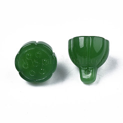Imitation Jade Glass Charms&nbsp;X-GLAA-S054-24B