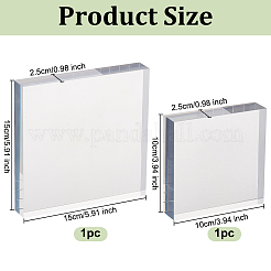 2種類のスタイルのアクリルディスプレイ台座2個  正方形  透明  10~15x10~15x2.5cm  1個/スタイル&nbsp;AJEW-OC0005-31