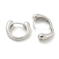 真鍮製フープピアス  プラチナメッキ  15.5x4.5mm&nbsp;EJEW-L211-010K-P