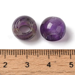 天然アメジストヨーロピアンビーズ  大穴ビーズ  ロンデル  12~12.5x9~10.5mm  穴：5.5~6mm&nbsp;G-N342-03M