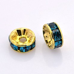 Brass Rhinestone Spacer Beads&nbsp;RB-A014-Z5mm-06G-NF