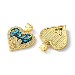 Brass Micro Pave Cubic Zirconia Pendants&nbsp;KK-A197-26G