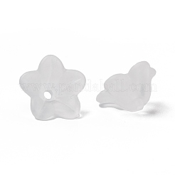 透明なアクリルビーズ  艶消し  花  ホワイト  13x7mm  穴：1mm  約1865個/500g&nbsp;PL560-1