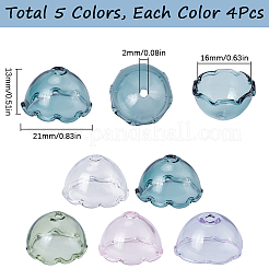 20PCS 5Colors Glass Bead Cone for Wind Chimes Making&nbsp;GLAA-SC0001-95