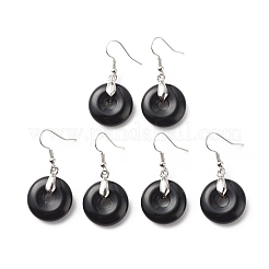 Gemstone Donut Dangle Earrings&nbsp;EJEW-G300-01P