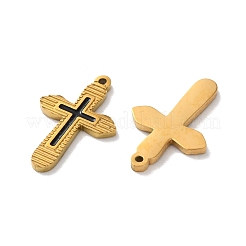 Ion Plating(IP) 304 Stainless Steel Black Enamel Pendants&nbsp;STAS-M102-43B-G