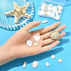 30Pcs 6 Styles Natural Freshwater Shell Pendants Sets&nbsp;SHEL-YW0001-11