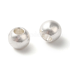 真鍮ビーズ  カドミウムフリー＆ニッケルフリー＆鉛フリー  ラウンド  925銀メッキ  3mm  穴：1.2mm&nbsp;KK-Z062-01S-03