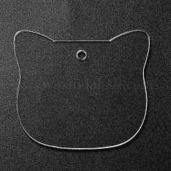 透明アクリルブランクペンダント  猫の形  45x50x1.5mm  穴：3mm&nbsp;TACR-Z003-01A