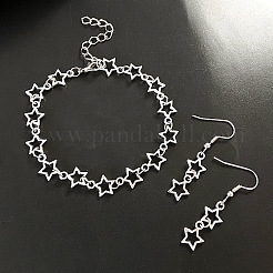 Alloy Hollow Star Bracelets & Dangle Earrings Sets for Women&nbsp;FS-WG05F94-01