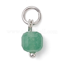100Pcs 10 Styles Natural Stone Faceted Cube Charms&nbsp;PALLOY-JF04520-01