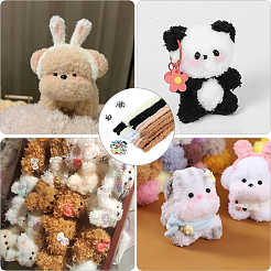 5袋入りDIYプラッシュシェニールスティック  人形作りの子供用工作材料  30個の蝶結びの手作り織りコスチュームアクセサリー付き  ミックスカラー  1000x15mm&nbsp;FIND-SC0020-87