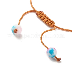 Round Natural White Jade Braided Bead Bracelet&nbsp;BJEW-JB07969-01