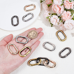 12Pcs 4 Colors Alloy Spring Gate Rings&nbsp;FIND-NB0006-21