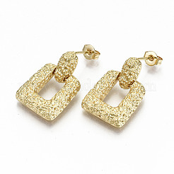 Brass Dangle Stud Earrings&nbsp;EJEW-S208-122-NF