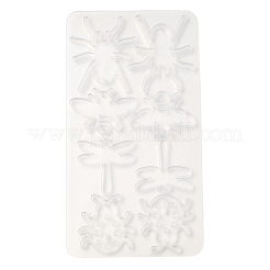 DIYシリコンモールド  レジン型  昆虫  UVレジン用  エポキシ樹脂工芸品作り  ホワイト  165x88x4mm  穴：1.5~2mm&nbsp;SIMO-C022-01C