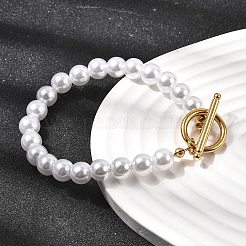 Plastic Pearl Beaded Bracelets for Women&nbsp;BJEW-L716-02G