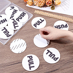 16Pcs Flat Round Self-adhesive Acrylic Sliding Door Pull & Push Signs&nbsp;AJEW-BC0010-70B-02