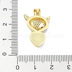 Brass Micro Pave Clear Cubic Zirconia Pendants&nbsp;KK-A221-14B-G