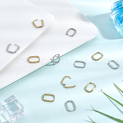 6ペア2色304ステンレススチールオーバルフープピアス  ミックスカラー  16.5x11.5~12.5x2mm  ピン：1mm  3pairs / color&nbsp;EJEW-BBC0002-37B