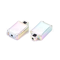 UVメッキ不透明アクリルビーズ  虹色の  スーツケース  カラフル  33.5x19x9.5mm  穴：2.8mm&nbsp;OACR-Q198-08
