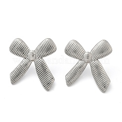 304ステンレススチールスタッドピアス  蝶結び  ステンレス鋼色  29.5x26.5mm&nbsp;EJEW-C131-03P