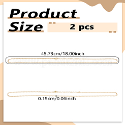 金メッキ錫合金アズキチェーンネックレス1個  カニカン付き  ゴールドカラー  18.00インチ（45.73cm）&nbsp;NJEW-LP0010-01
