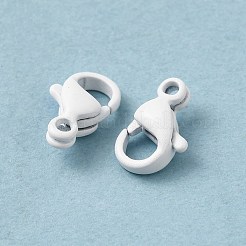 スプレー塗装された304ステンレススチールのロブスタークロウ留め金  ホワイト  9.5x6x3mm  穴：1.2mm&nbsp;LS-STAS-R120-01A-01