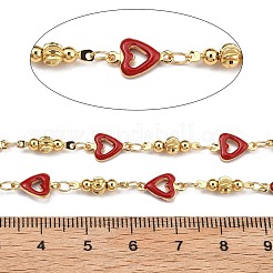 Brass Heart Link Chains&nbsp;KK-D368-03G-H