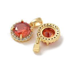 Brass Micro Pave Cubic Zirconia Pendents&nbsp;KK-R210-19G