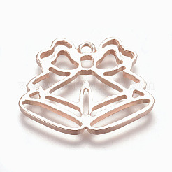 Rack Plating Alloy Open Back Bezel Pendants&nbsp;X-PALLOY-Q351-18RG-FF