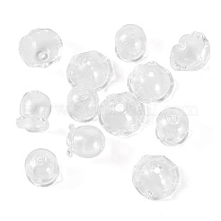 風鈴作り用12スタイルガラスビーズキャップ2個  透明  12~17x9mm  穴：1.5~2.8mm&nbsp;GLAA-TA0012-37