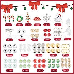 Diyのクリスマスブレスレット作りキット  ロンデル＆オーバル＆ストロベリーCCBプラスチック＆ポリマークレイラインストーン＆ガラスビーズを含む  ワード＆ツリー＆キャンディケイン合金ペンダント  ミックスカラー  275個/箱&nbsp;BJEW-SC0001-07