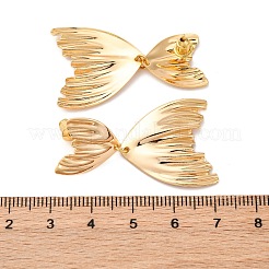 真鍮フィッシュテールスタッドピアス  18KGP本金メッキ  39x23mm&nbsp;EJEW-R014-08G