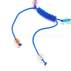 Acrylic Evil Eye & Round Lampwork Braided Bead Bracelet for Women&nbsp;BJEW-JB08379