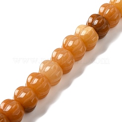 天然トパーズ翡翠染めビーズ連売り  カボチャ  10x14.5x12.5mm  穴：1mm  約20個/連  7.72''~7.76''（19.6~19.7センチメートル）&nbsp;G-K335-02C