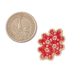 Woven Glass Beaded Connector Charms&nbsp;PALLOY-MZ01201
