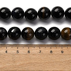 天然ブルータイガーの染め鉄ビーズ連売り  ラウンド  12~12.5mm  穴：0.8mm  約33個/連  15.55~15.94''（39.5~40.5センチメートル）&nbsp;G-G286-A02-12mm