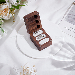 1Pc 3-Slot Walnut Wood Jewelry Gift Box with Magnetic Cover&nbsp;CON-PH0003-16A