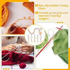Number 1~10 Wooden Beaded Knitting Row Counter Chains & Charms Locking Stitch Makers&nbsp;DIY-NB0010-23