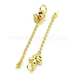 Flower Rack Plating Brass Micro Pave Cubic Zirconia Cup Peg Bails&nbsp;KK-F864-02G