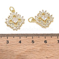 Brass Micro Pave Clear Cubic Zirconia Pendants&nbsp;CU-CBA01AA-37G